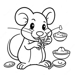 Remy råttan som lagar mat färgläggningssida | Ratatouille målarbild
