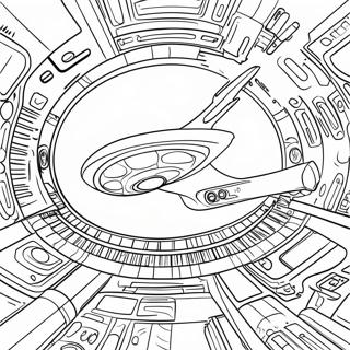 Stjärnskepp Enterprise i Rymden Målarbok | Star Trek målarbild
