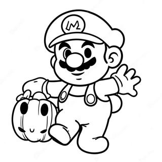 Mario Halloween Målarbok | Mario Halloween målarbild