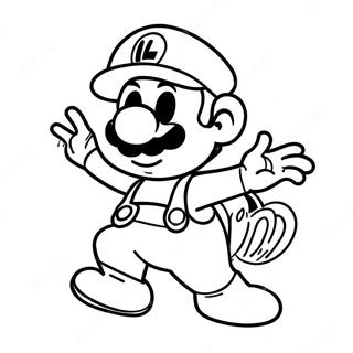 Luigi i spöklikt kostym färgläggningssida | Mario Halloween målarbild