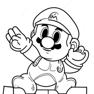 Mario Wonder färgläggningssida | Mario Wonder målarbild