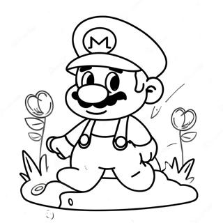Äventyrlig Mario i underlandet färgläggningssida | Mario Wonder målarbild