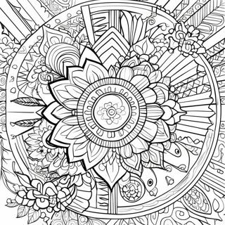 Avkopplande mandala online färgläggningssida | Online för vuxna målarbild