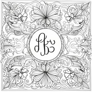 Elegant Kalligrafi Utsmyckningar Målarbild | Kalligrafiövning målarbild