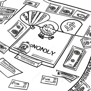 Monopolpengar Färgläggningssida | Monopol målarbild