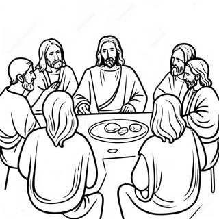 Jesus Undervisar Lärjungarna Färgläggningssida | Nya Testamentet målarbild