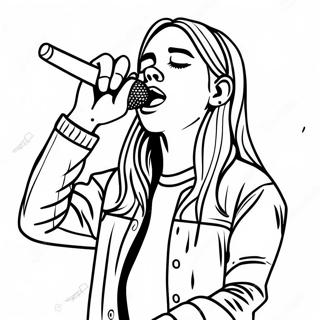 Billie Eilish Sjunger på Scen Målarbild | Billie Eilish målarbild