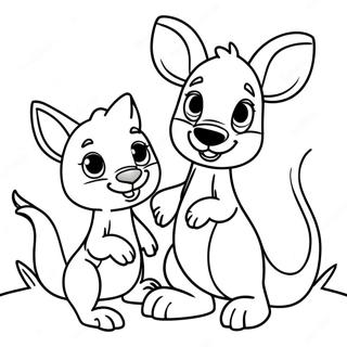Lekfull Kanga och Roo Målarbild | Kanga och Roo målarbild