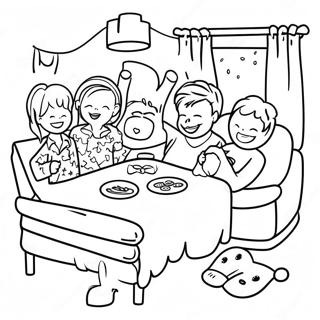 Pajama Party Rolig Målarbild | Pyjamasfest målarbild