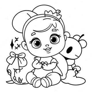 Söta Baby Disney Prinsessor Målarbild | Baby Disney målarbild