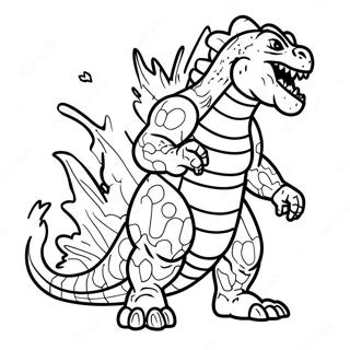 Godzilla Atomandning Målarbild | Godzilla Atomandning målarbild
