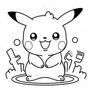 Among Us Pikachu målarbok | Among Us Pikachu målarbild