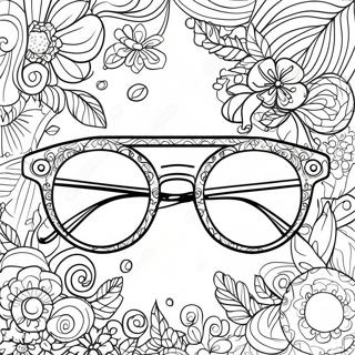 Vintage hipster glasögon målarbok | Hipster Estetik målarbild