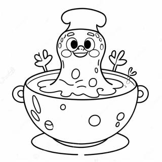 Chowder skål målarbok | Soppa målarbild
