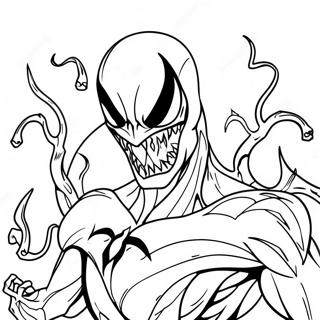 Skrämmande Anti Venom med symbiotiska tentakler målarbok | Anti Gift målarbild