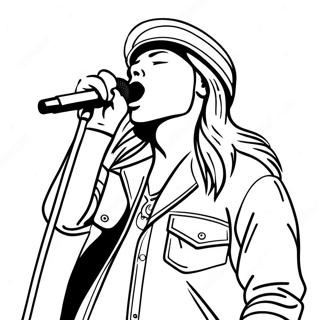 Axl Rose sjunger på scenen färgläggningssida | Vapen och Rosor målarbild