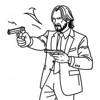John Wick i aktion färgläggningssida | John Wick målarbild