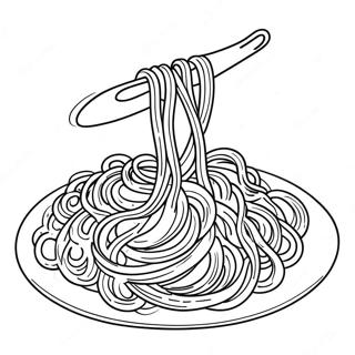 Läcker Spaghetti Målarbild | Pasta målarbild