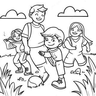 Fält-dag Roliga Aktiviteter Målarbild | Fält dag målarbild
