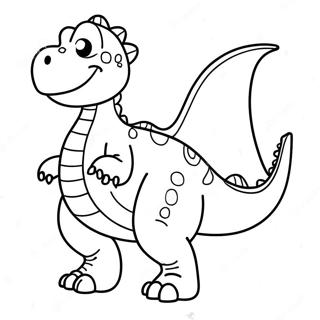 Livlig Grön Dinosaurie Färgläggningssida | Grön målarbild