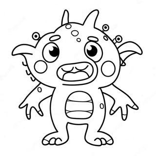 Rolig Sjuk Monster Färgläggningssida | Sjuk målarbild