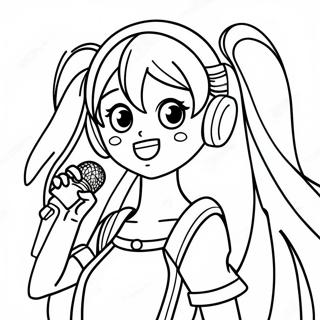 Hatsune Miku Sjungande Färgläggningssida | Vocaloid målarbild