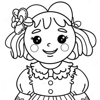 Raggedy Ann färgläggningssida | Raggedy Ann målarbild