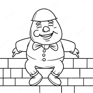 Humpty Dumpty Sitter på en Vägg Målarbild | Humpty Dumpty målarbild
