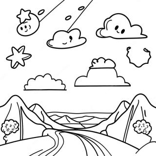 Nattens himmel färgläggningssida | Natt målarbild