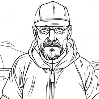 Walter White i skyddskläder färgläggningssida | Bryta dåligt målarbild