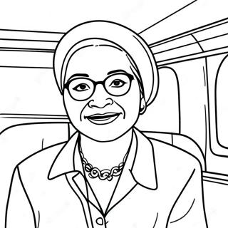 Inspirerande färgläggningssida för Rosa Parks | Rosa Parks målarbild