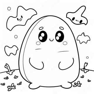 Söt Halloween Squishmallow spöke färgläggningssida | Halloween Squishmallow målarbild