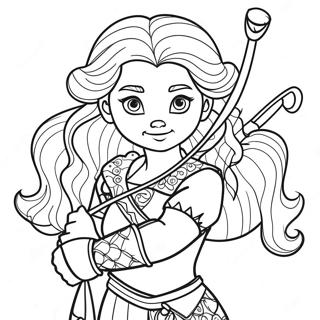 Modiga Merida med pilbåge målarbild | Merida målarbild