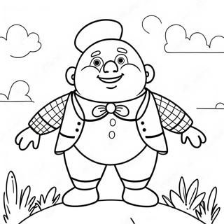 Färgglad Humpty Dumpty färgläggningssida | Barnsång målarbild