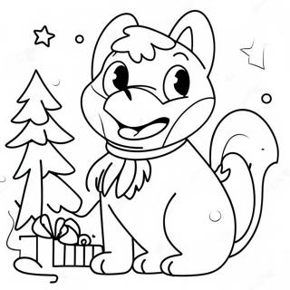 Julblåy målarbild | Jul Bluey målarbild