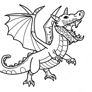 Vild Ender Dragon i Flyg Färgläggningssida | Minecraft Enderdrake målarbild