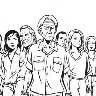 Walking Dead karaktärer i aktion målarbild | Walking Dead målarbild
