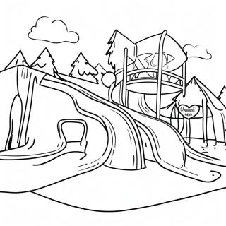 Great Wolf Lodge Vattenpark Färgläggningssida | Great Wolf Lodge målarbild