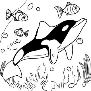 Orka färgläggningssida | Orca målarbild