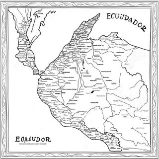 Ecuador Karta Målarbild | Ecuador målarbild