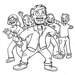 Addison zombie dansfest målarbild | Addison Disney Zombies målarbild