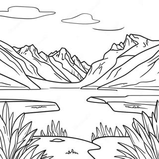 Montana Landskap Färgläggningssida | Montana målarbild