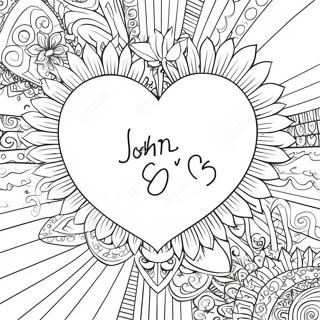 Färgglad Johannes 3:16 Hjärtdesign Färgläggningssida | Johannes 3:16 målarbild
