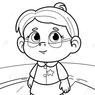 Lilla Einsteins Annie färgläggningssida | Lilla Einsteins Annie målarbild