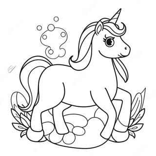 Påsk Unicorn Målarbild | Påsk Enhörning målarbild