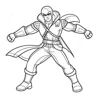 Zane i Action Pose Färgläggningssida | Zane Ninjago målarbild