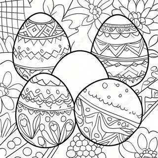 Färgglada Nowruz ägg färgläggningssida | Nowruz målarbild