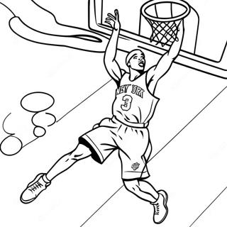 New York Knicks spelare dunkar målarbild | New York Knicks målarbild