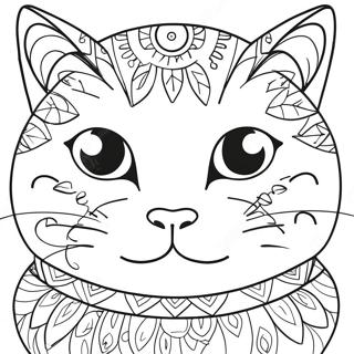 Söt Kattansikte Målarbild | Kattansikte målarbild