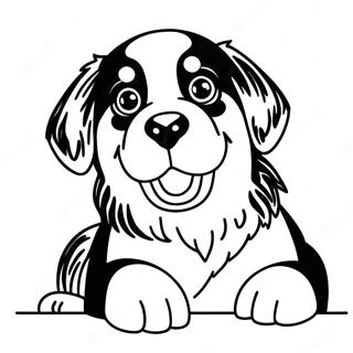 Lekfull Bernese Mountain Dog målarbok | Bernersennenhund målarbild